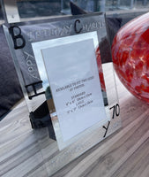 Personalised 70th Birthday Photo Frame: Portrait (Blk/Sil)