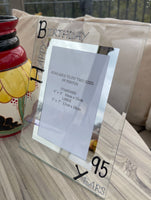 95th Birthday Gift Photo Frame: Portrait (Blk/Sil)