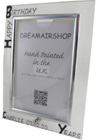 Personalised 13th Birthday Photo Frame: Portrait (Blk/Sil)