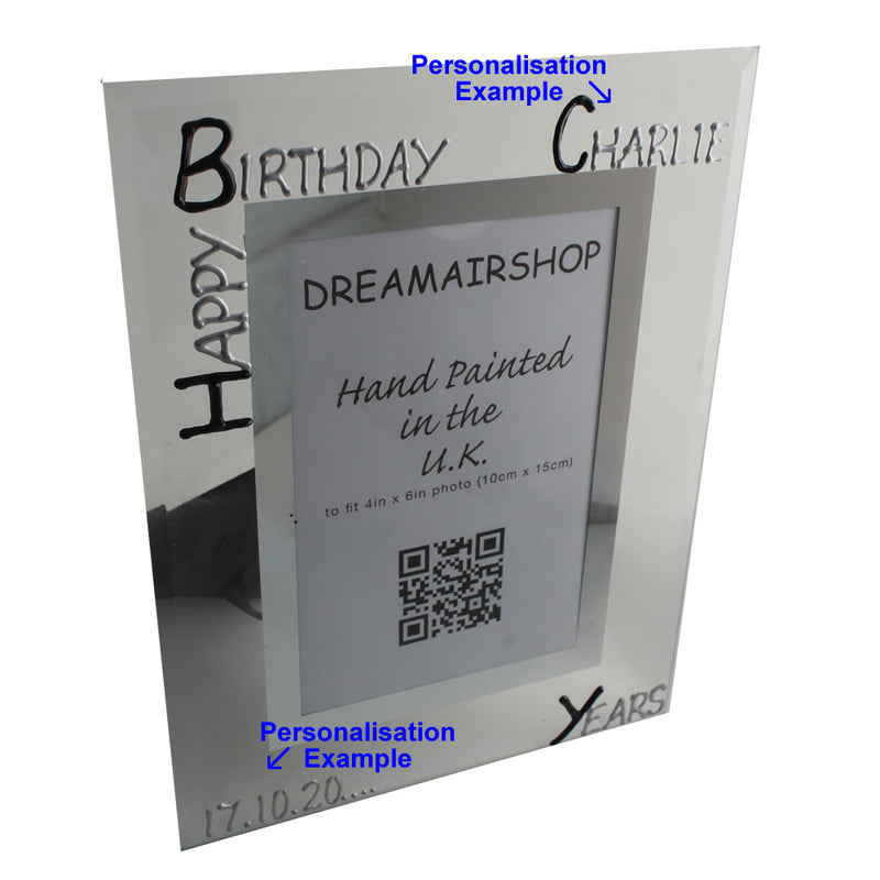 13th Birthday Gift Photo Frame: Portrait (Blk/Sil)