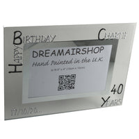 13th Birthday Gift photo frame frame: Landscape (Blk/Sil)
