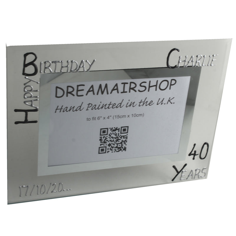 13th Birthday Gift photo frame frame: Landscape (Blk/Sil)
