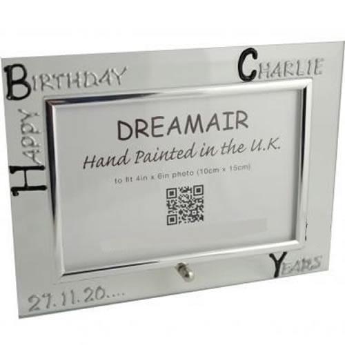 Personalised 16th Birthday Photo Frame: Landscape (Blk/Sil)