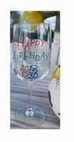 30th Birthday Gift Wine Glass: (Brights)