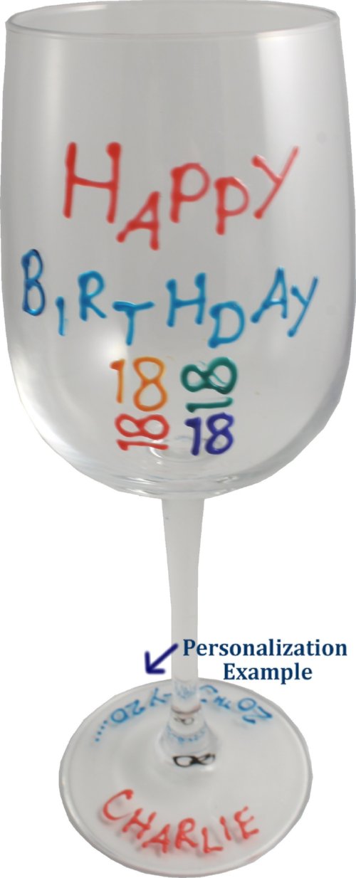 Personalised Birthday Wine Glass Brights