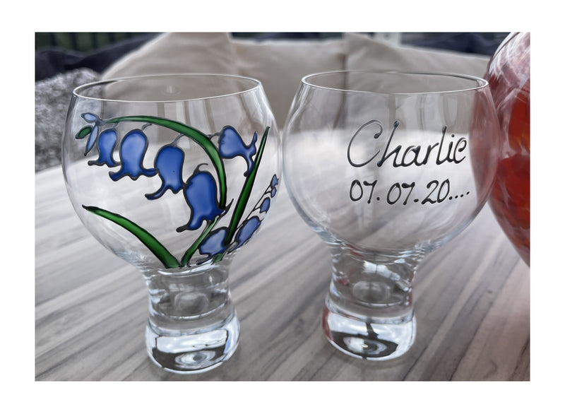 Personalised Bluebell Gin and Tonic Glass
