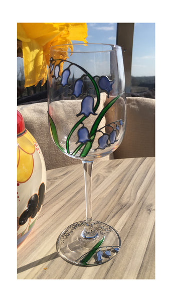 Bluebell Design Gift Wine Glass: