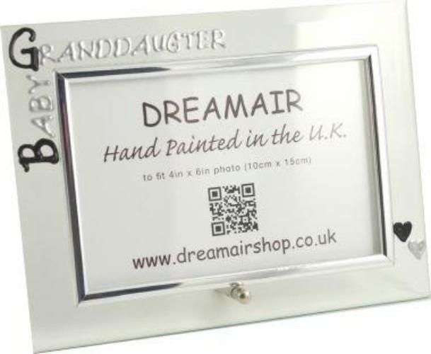 Baby Granddaughter Gift Photo Frame: Landscape (Blk/Sil)