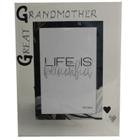 Great Grandmother Gift Photo Frame: Portrait (Blk/Sil)
