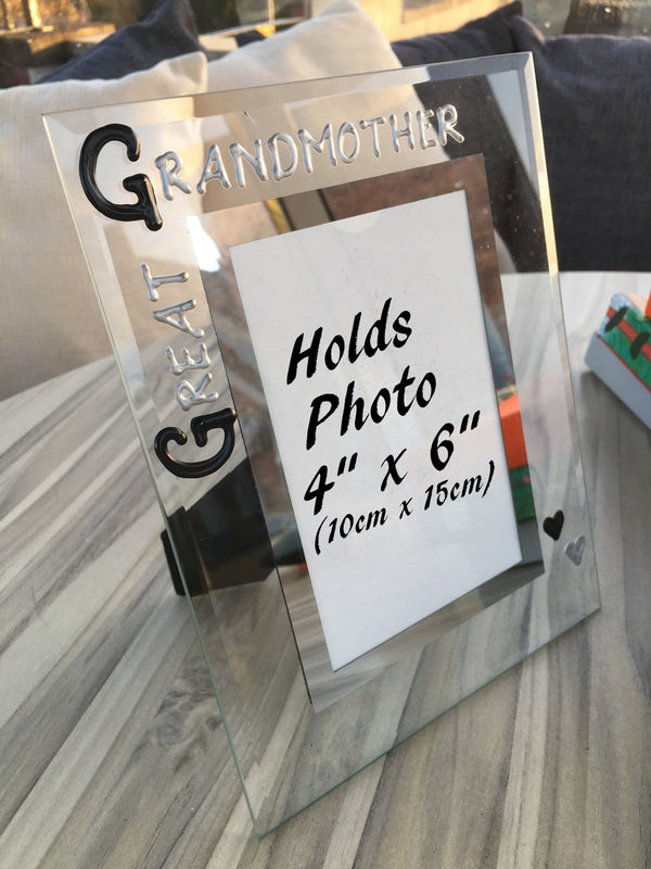 Great Grandmother Gift Photo Frame: Portrait (Blk/Sil)