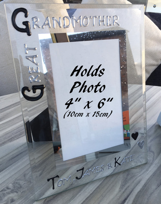 Great Grandmother Gift Photo Frame: Portrait (Blk/Sil)