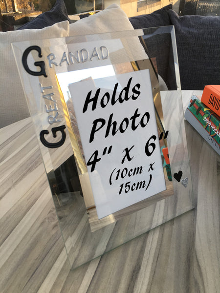 Great Grandad Gift Photo Frame: Portrait (Blk/Sil)