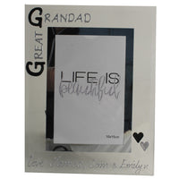 Personalised Great Grandad Photo Frame: Portrait (Blk/Sil)