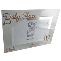 Baby Shower Gift Photo Frame: Land Copper with Crystals