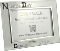 Naming Day Gift Photo Frame: Landscape (Blk/Sil)