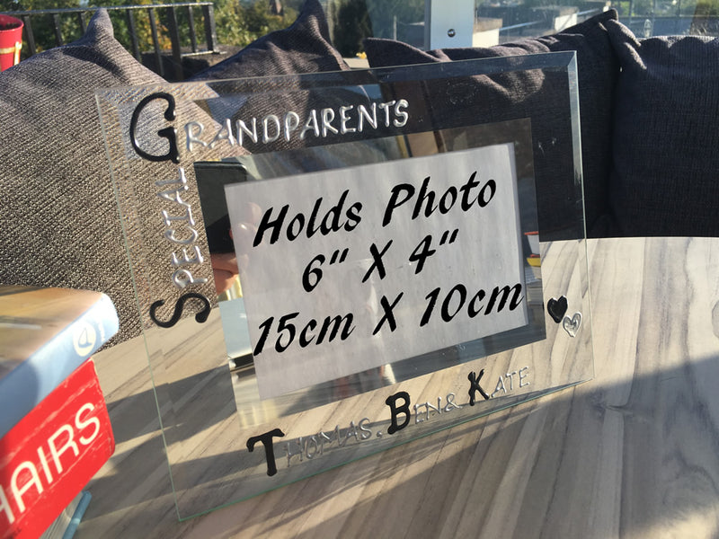 Special Grandparents Gift Photo Frame: Landscape (Blk/Sil)