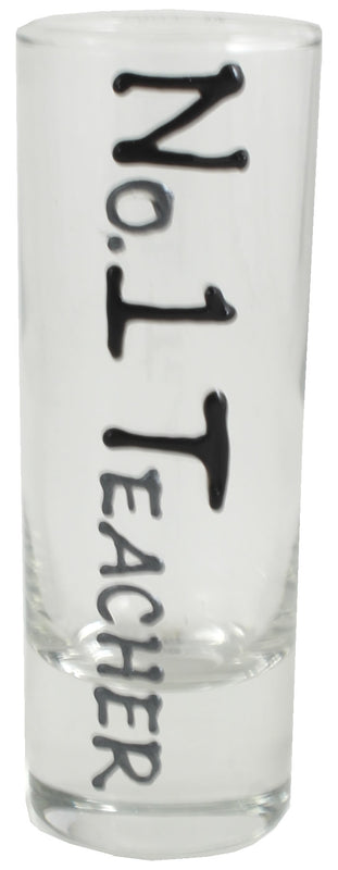 Teacher Design Gift Shot Glass: (Blk/Sil)