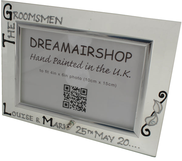 Personalised The Groomsmen Photo Frame: Landscape (Blk/Sil)