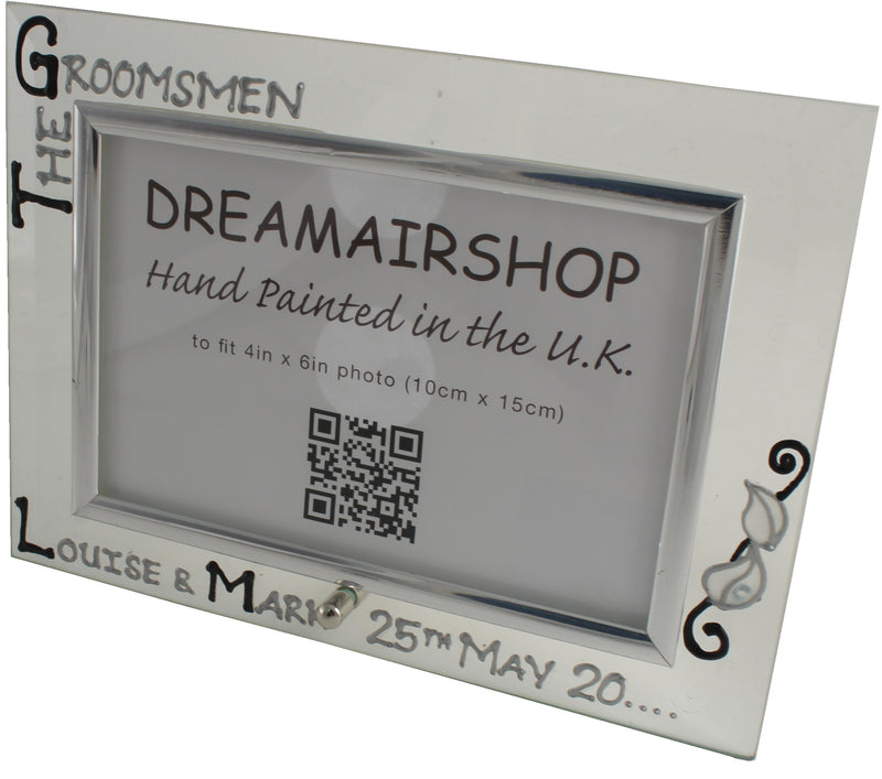 Personalised The Groomsmen Photo Frame: Landscape (Blk/Sil)