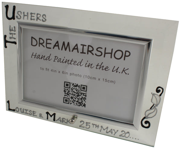 Personalised The Ushers Photo Frame: Landscape (Blk/Sil)