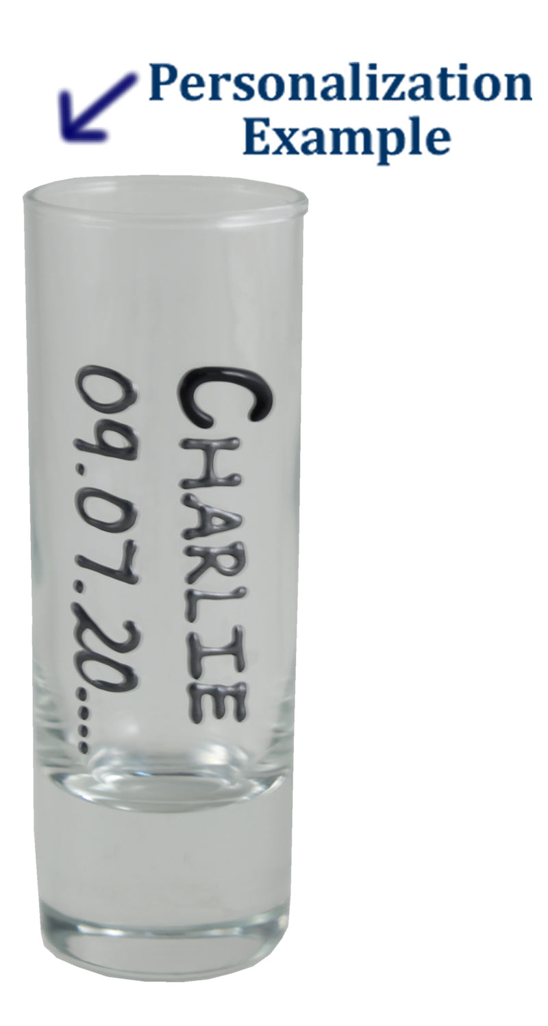 Personalised Shot Glass Blk/Sil