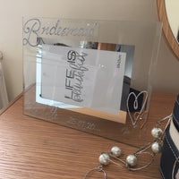 Bridesmaid Design Gift Photo Frame: Land (Silver) with Crystals