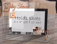 Baby Shower Gift Photo Frame: Land Copper with Crystals