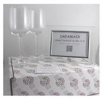 45th Wedding Anniversary Stemless Wine: Glasses and Frame Gift Set (Flower)