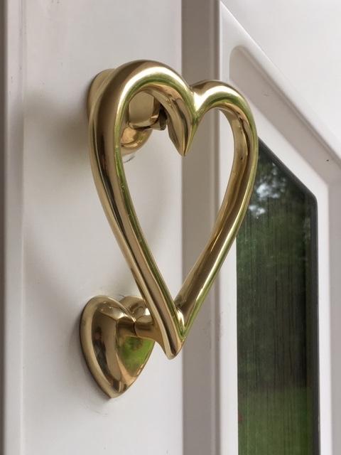 Heart Door Knocker Brass