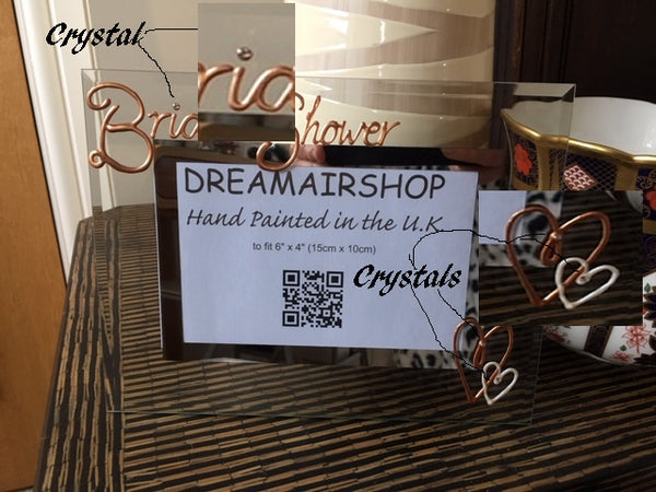 Bridal Shower Gift Photo Frame Land: Copper with crystals