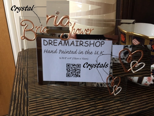 Bridal Shower Gift Photo Frame Land: Copper with crystals