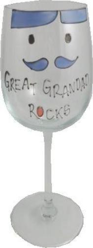Great Grandad Rocks Wine Glass