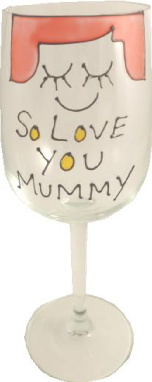 So Love You Mummy Wine Glass