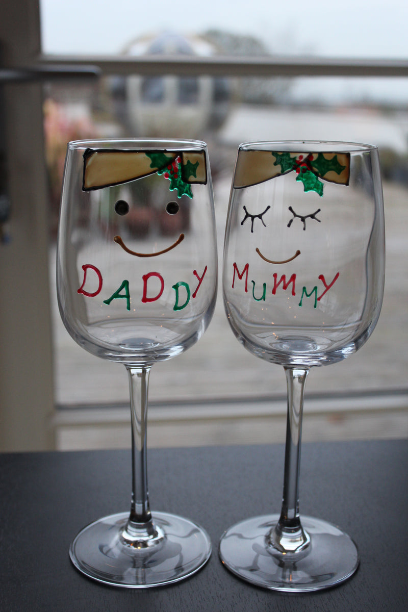 Mummy & Daddy Wine Glass (Xmas)