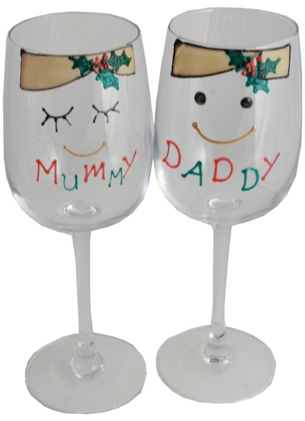 Mummy & Daddy Wine Glass (Xmas)