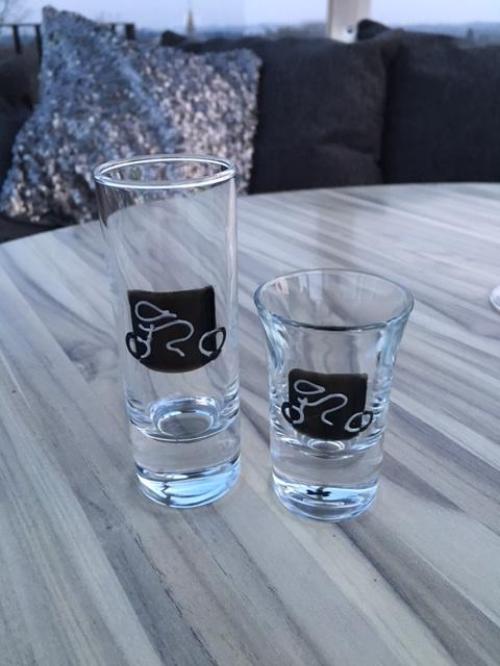Cycling Design Tall Shot Glass:
