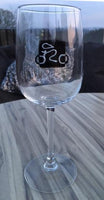 Personalised Gift Cycling Wine Glass: