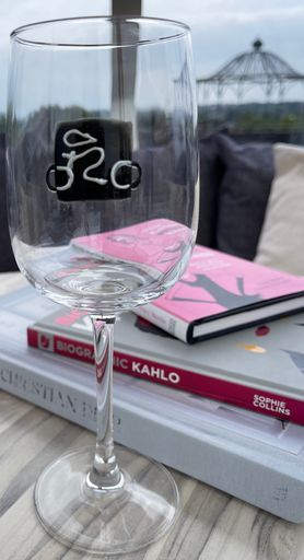 Cycling Design Gift Wine Glass: