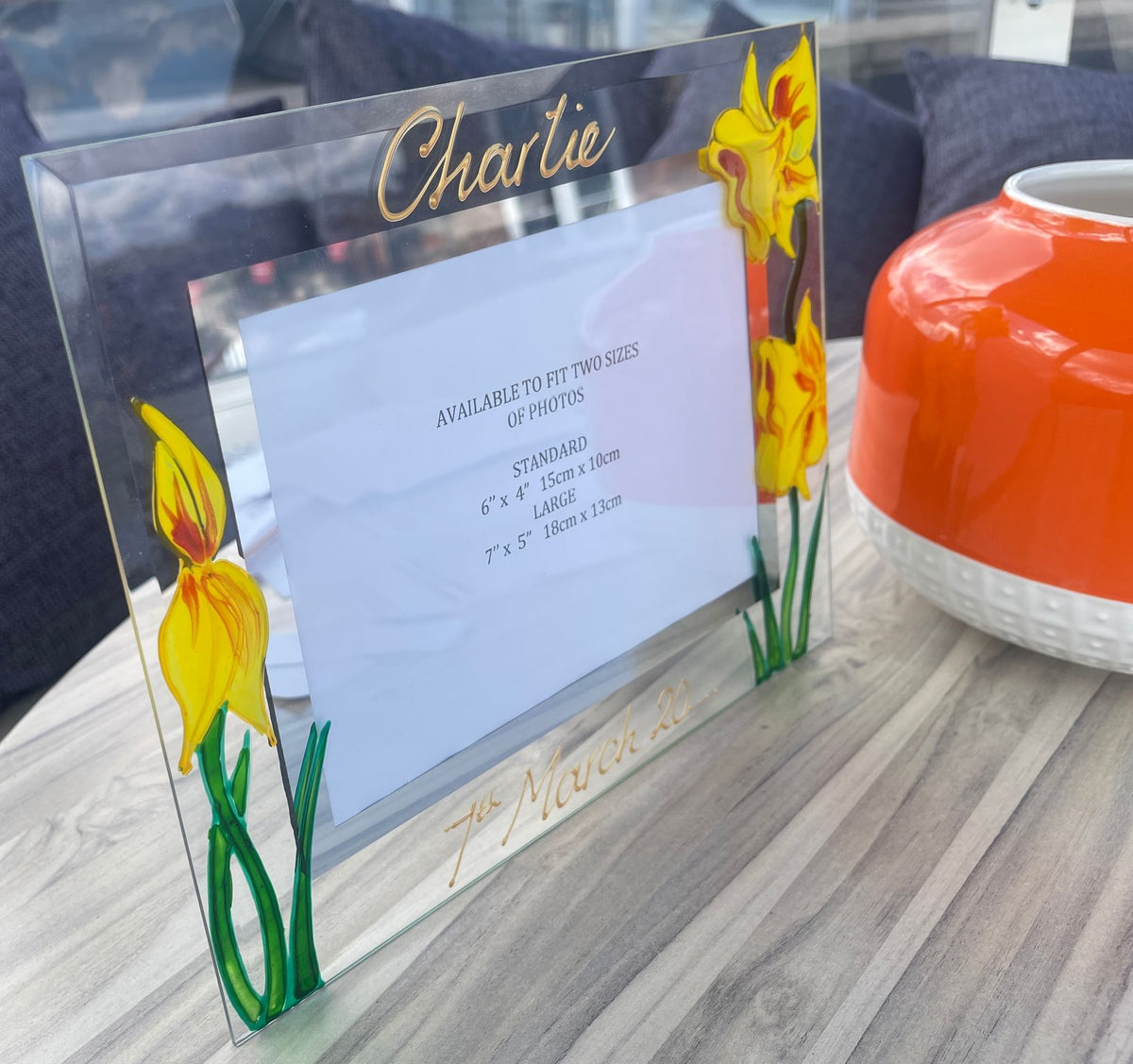 Personalised Daffodil Landscape Frame
