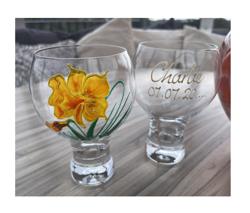 Personalised Daffodil Gin and Tonic Glass