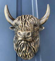 Highland Cattle Door Knocker (Antique Brass)