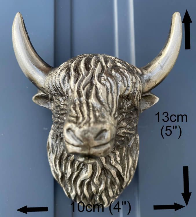 Highland Cattle Door Knocker (Antique Brass)