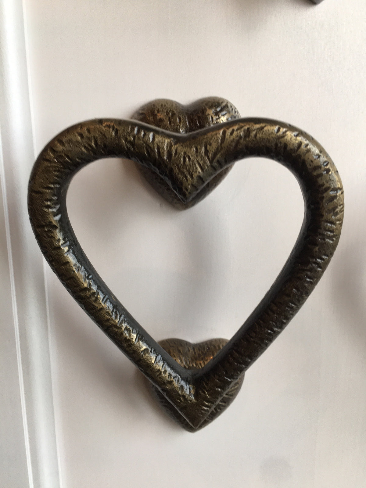 Heart Door Knocker Textured Antique Brass