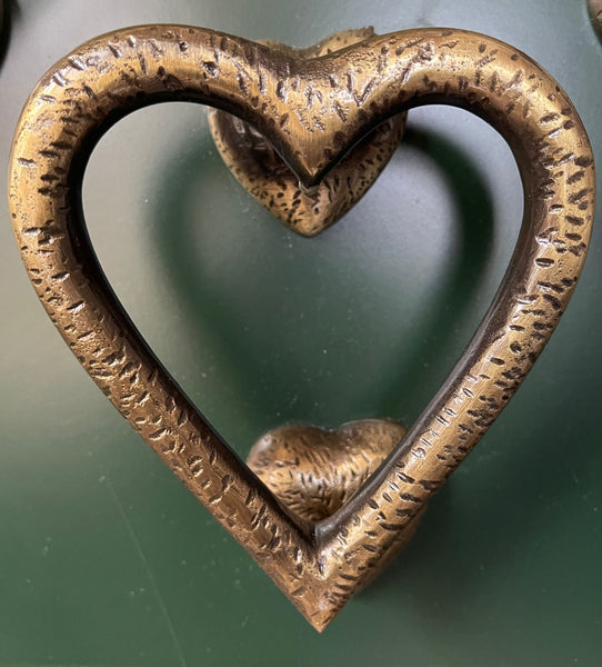 Heart Shaped Door Knocker Textured (Antique Brass)