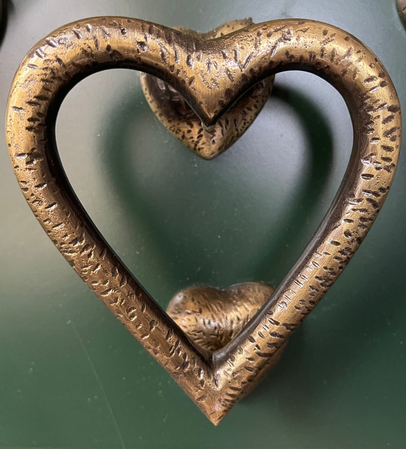 Heart Door Knocker Antique Brass