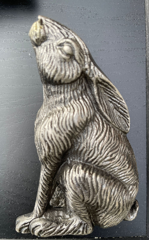 Moon Gazing Hare Door Knocker (Gunmetal Silver)