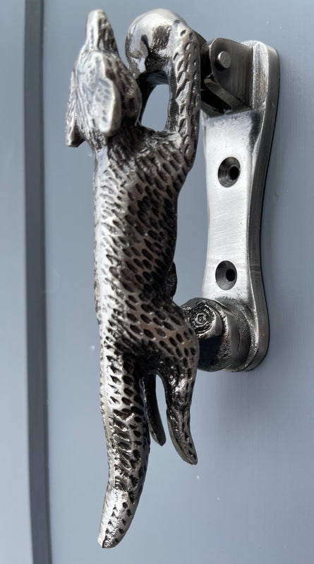 Running Fox Door Knocker (Gunmetal Silver)