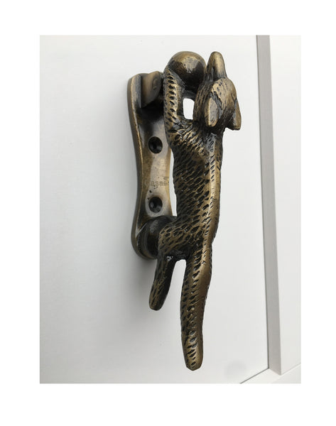 Running Fox Door Knocker (Antique Brass)