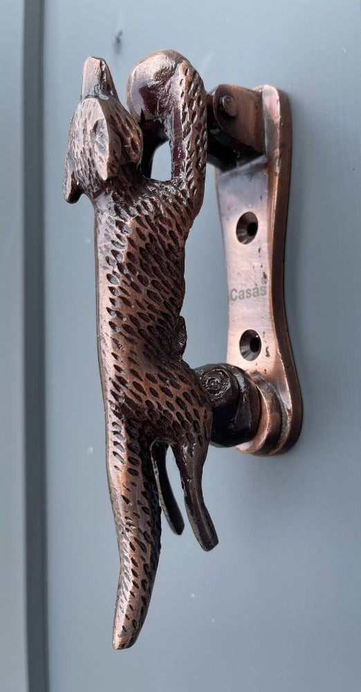 Running Fox Door Knocker Copper
