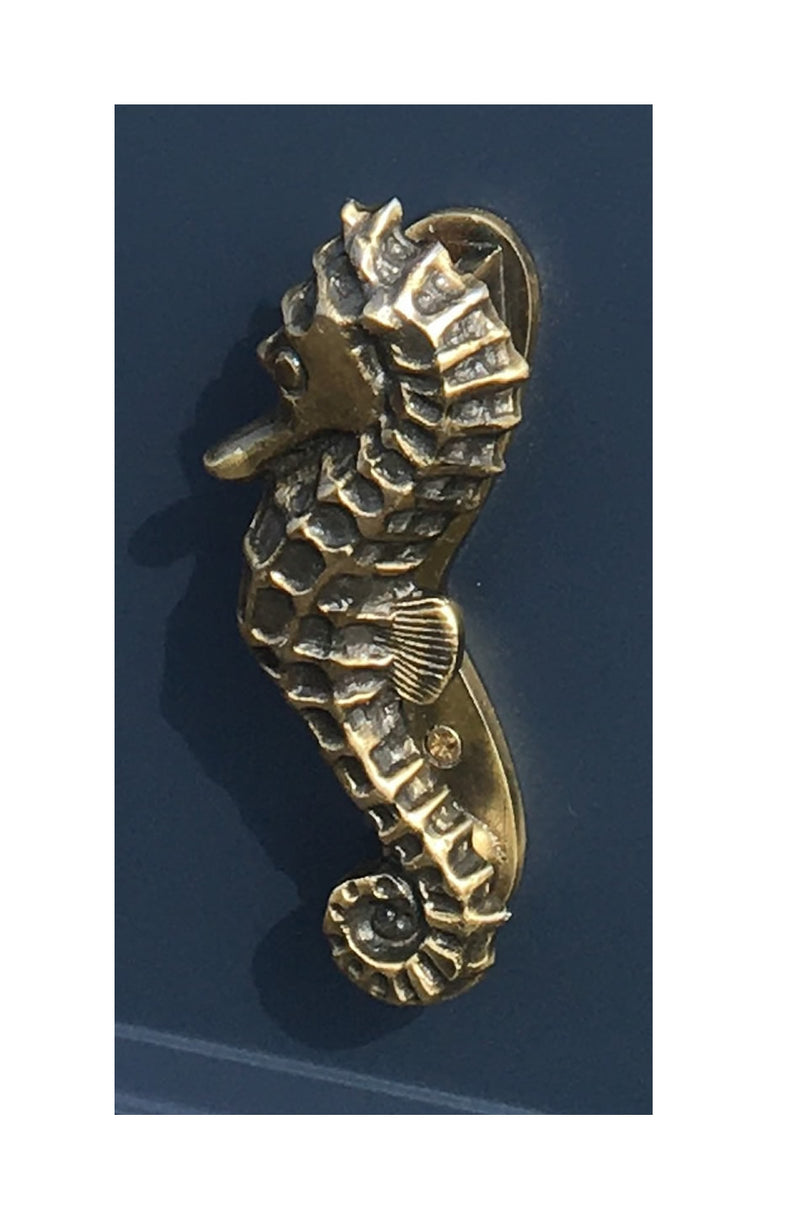 Seahorse Door Knocker Antique Brass